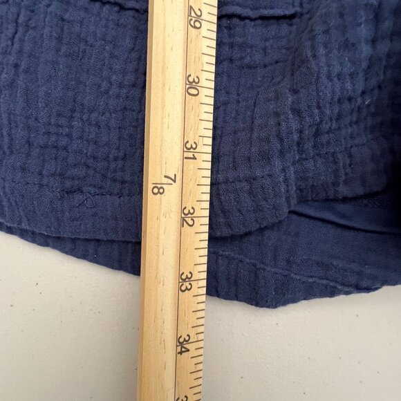 Knox Rose Womens Navy Blue Gauze V-Neck Romper Shorts Size L Puff Sleeve - Picture 15 of 16